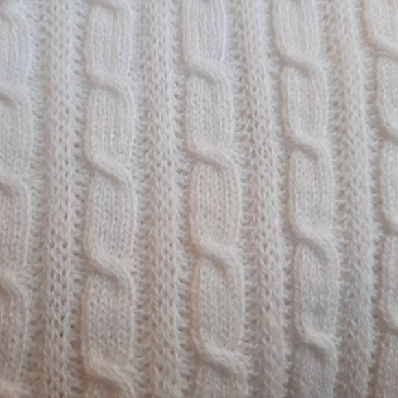 Peck&Peck White Cable Knit Cotton Alpaca Sweater M - Picture 5 of 15